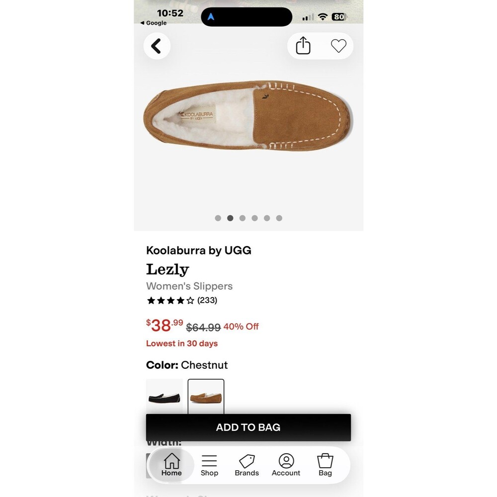 Women’s Koolaburra Lezly Slippers Sz. 10 Chestnut